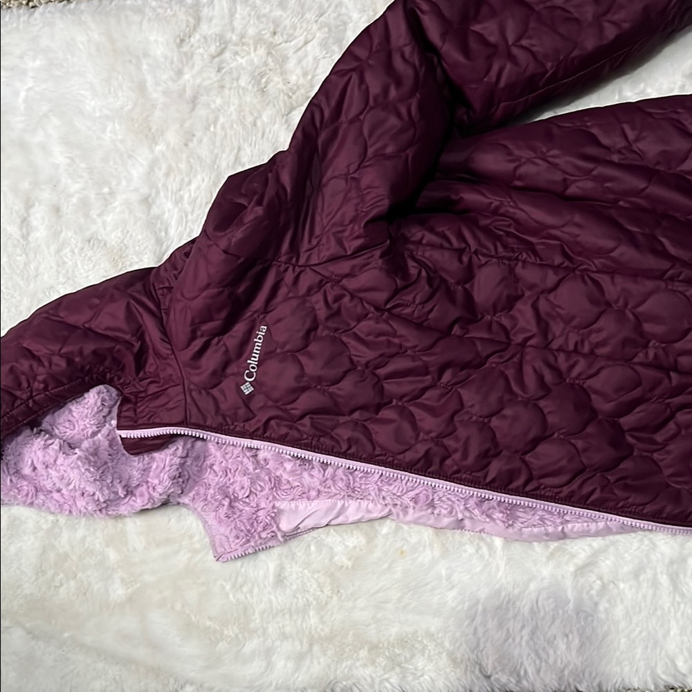 Columbia Purple Puffer Jacket with Quilted Design